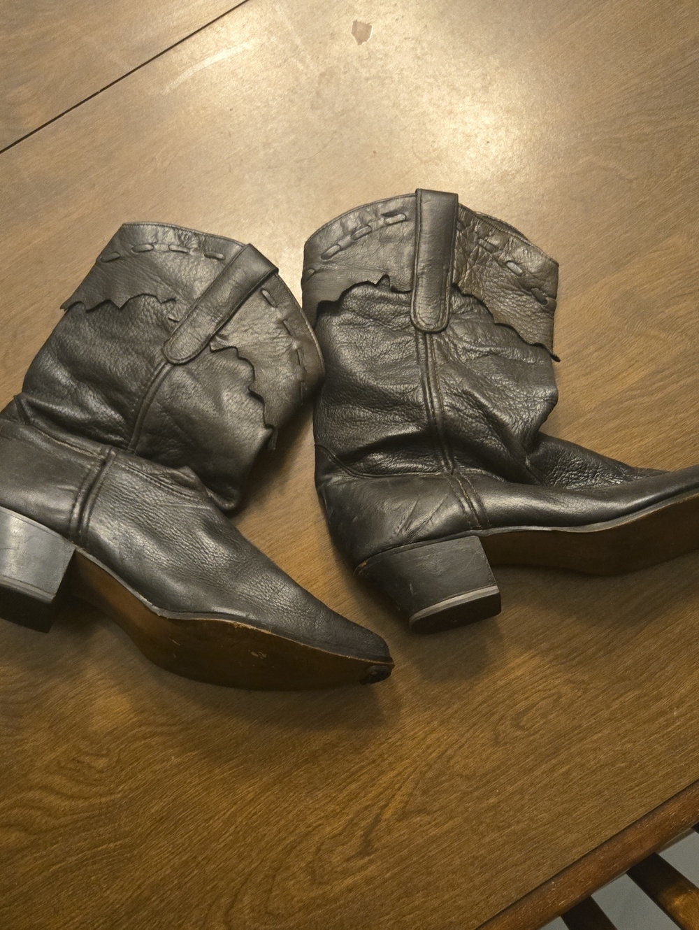 Code West Classic Women's Western Ankle Boots - Black Leather
